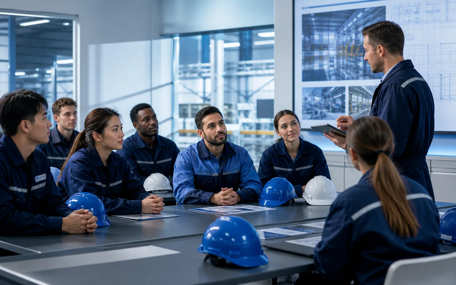 International skilled workers attending a structured onboarding session